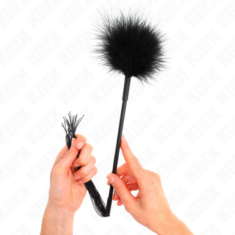 KINK - Fouet en silicone avec plumes pour chatouiller 47 cm - Image 4