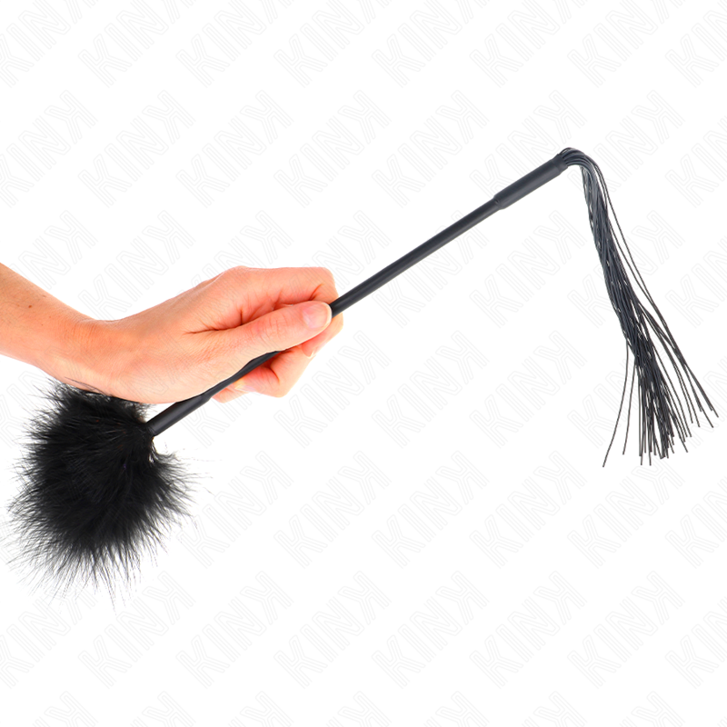 KINK - Fouet en silicone avec plumes pour chatouiller 47 cm - Image 5