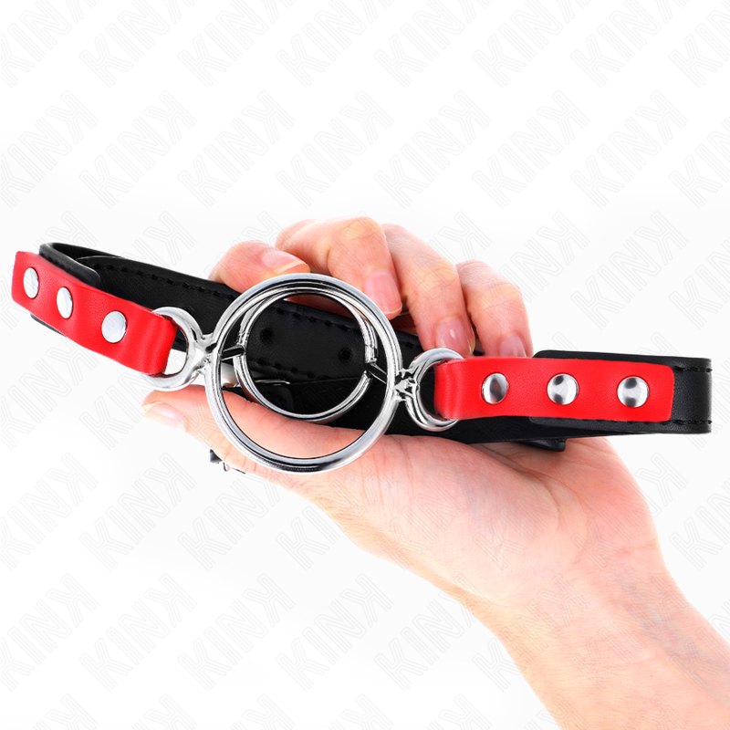 Kink - Gag Avec Plusieurs O-Rings 4 / 4,8 Cm Rouge 38 X 56 Cm - Image 3