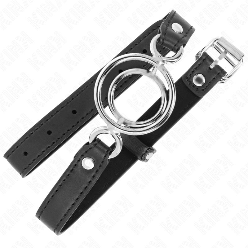 KINK - GAG WITH MULTIPLE O-RINGS 5 CM BLACK 63 X 2.5 CM - Image 2