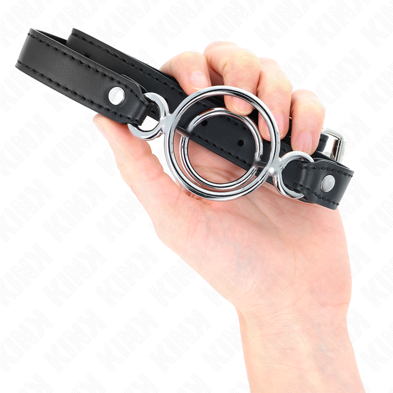 KINK - GAG WITH MULTIPLE O-RINGS 5 CM BLACK 63 X 2.5 CM - Image 4
