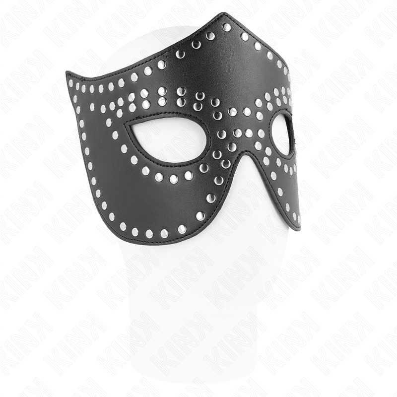 KINK - LEATHERETTE MASK WITH RIVETS MODEL 2 30 x 12 CM - Image 2
