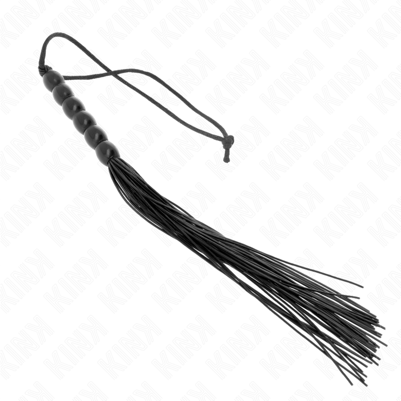 KINK - MINI SILICONE WHIP WITH 6 BLACK BEADS 26 CM - Image 2