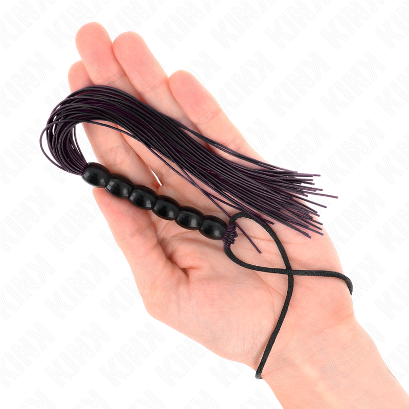 KINK - MINI SILICONE WHIP WITH 6 BLACK BEADS 26 CM - Image 3