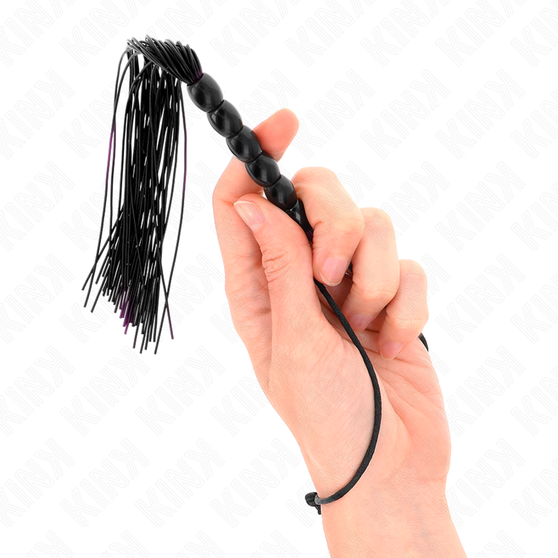 KINK - MINI SILICONE WHIP WITH 6 BLACK BEADS 26 CM - Image 4