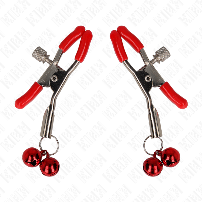 KINK - RED DOUBLE BELL NIPPLE CLAMP RED 6 CM - Image 2