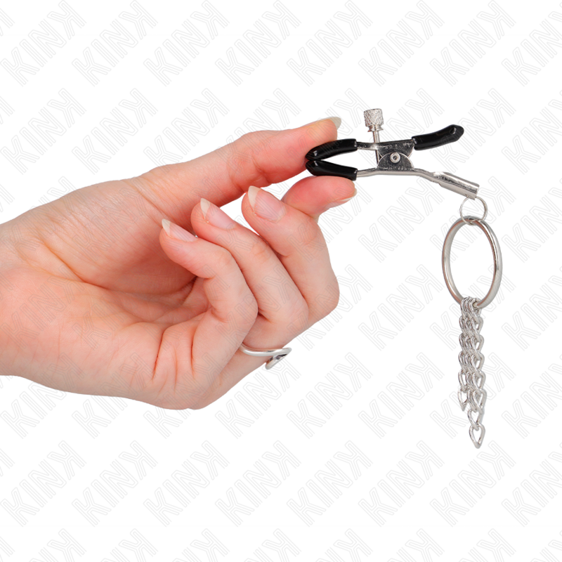 Kink - Pince A Meton O Ring Et Petite Chaine Argent 6 Cm - Image 4