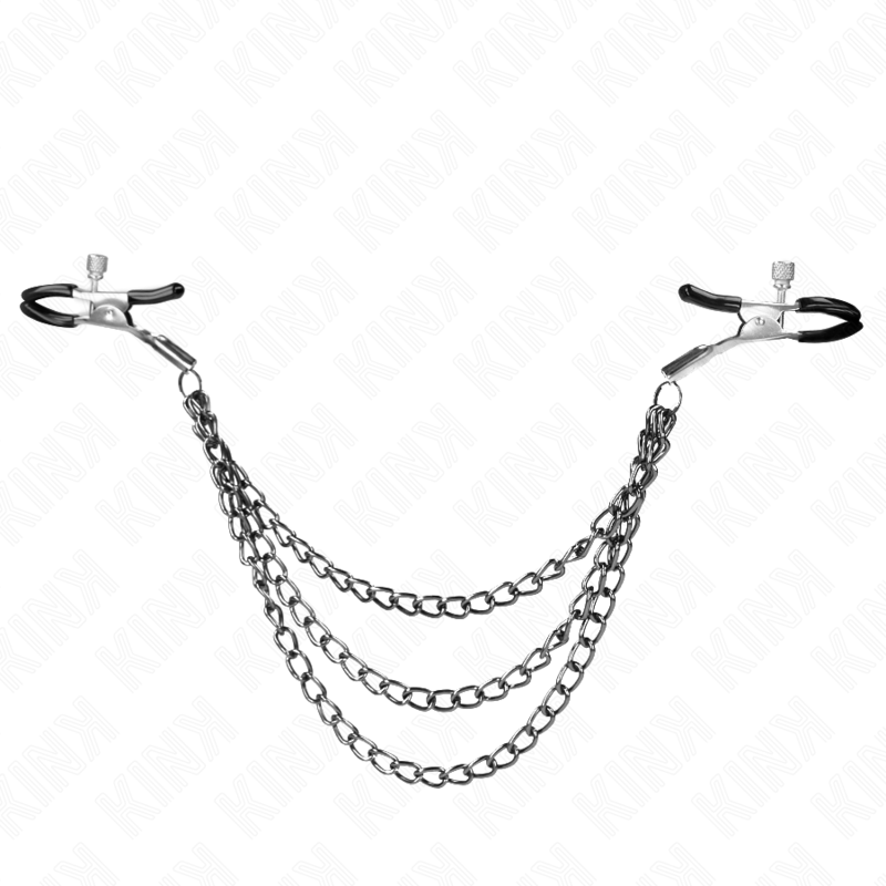 KINK - NIPPLE CLAMPS WITH 3 CHAINS BLACK 20/23/28 CM - Image 2