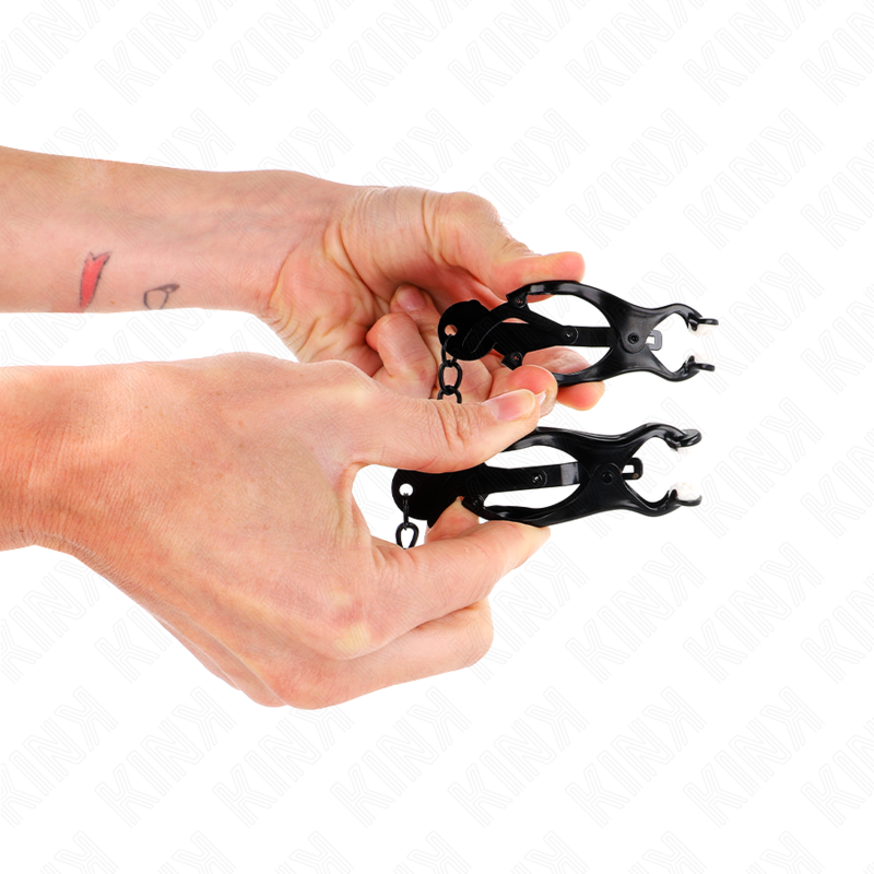 KINK - JAPANESE CLOVER NIPPLE CLAMPS WITH CHAIN BLACK 30 CM - Image 2