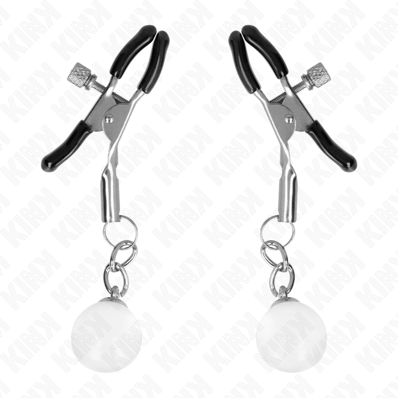 Kink - Pinces À Meton Billes De Verre Argent 6 Cm - Image 2