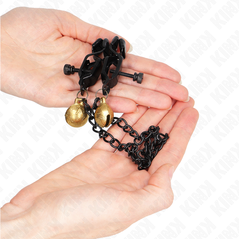 Kink - Tepelklem Met Platte Ketting En Zilveren Bel 30 Cm - Image 2