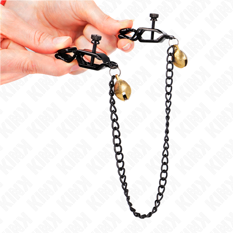 Kink - Tepelklem Met Platte Ketting En Zilveren Bel 30 Cm - Image 3
