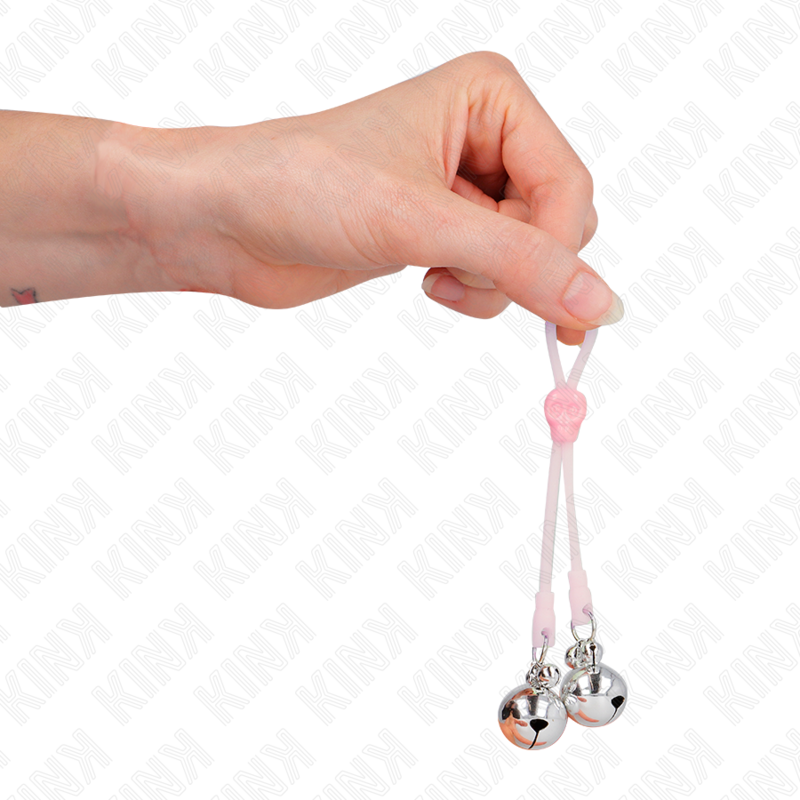 Kink - Pinces À Télépin Lumineuses Crâne Avec Anneau Cloches Réglables Rose / Argent - Image 4