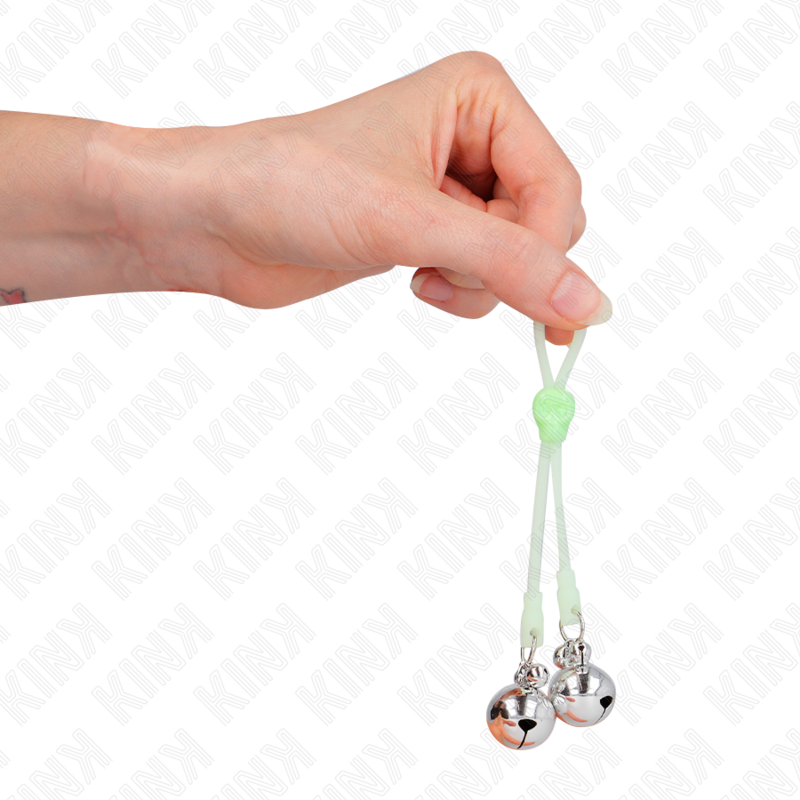 Kink - Gloeiende Tepelklem Met Skull En Verstelbare Belletten Groen / Zilver - Image 3