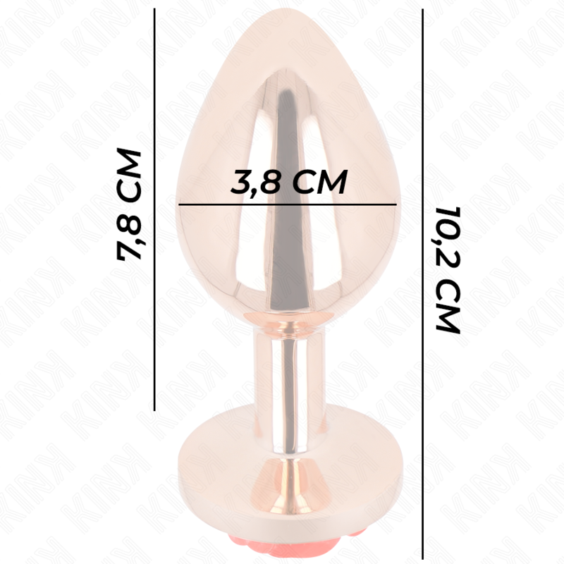 KINK - PINK GOLD ANAL PLUG WITH RED ROSE - Image 4