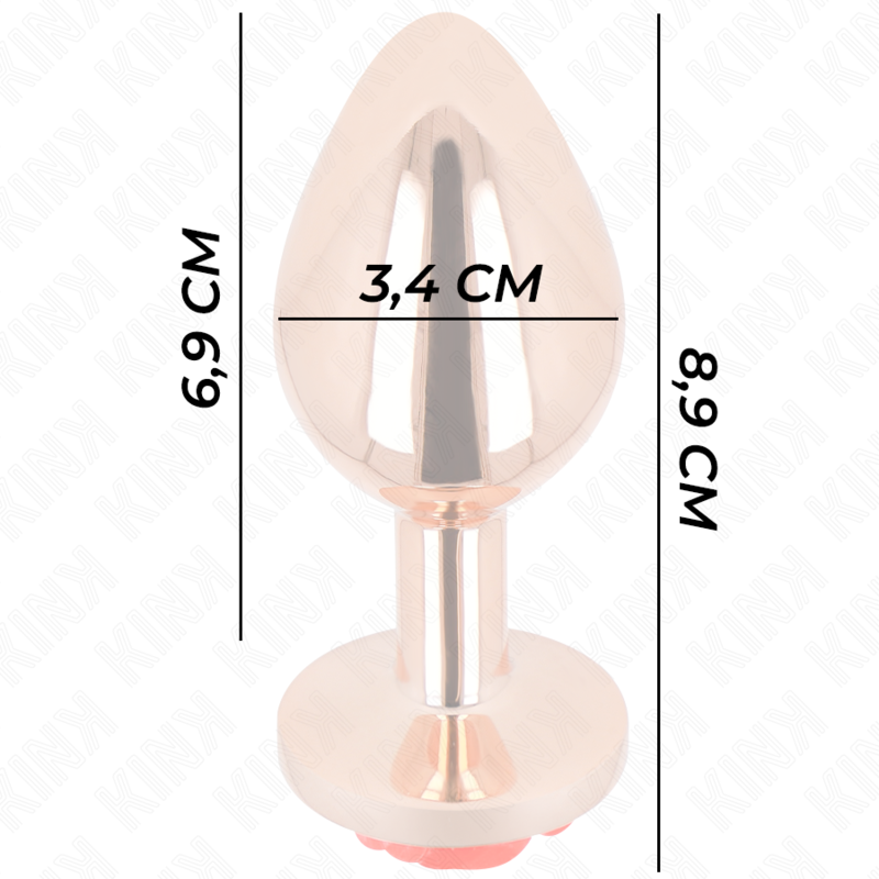 KINK - PINK GOLD ANAL PLUG WITH RED ROSE M - Image 4