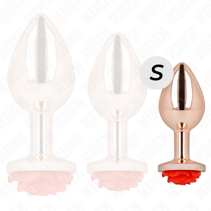 KINK - PINK GOLD ANAL PLUG WITH RED ROSE S - Image 2