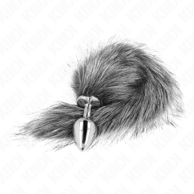 KINK - ANAL PLUG MAAT M 8 X 3,5 CM MET Synthetische STAART 40 CM GRIS - Image 2