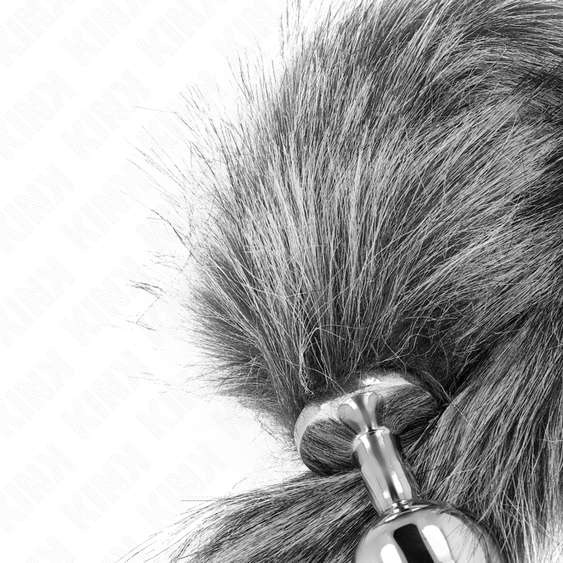 KINK - ANAL PLUG MAAT M 8 X 3,5 CM MET Synthetische STAART 40 CM GRIS - Image 4