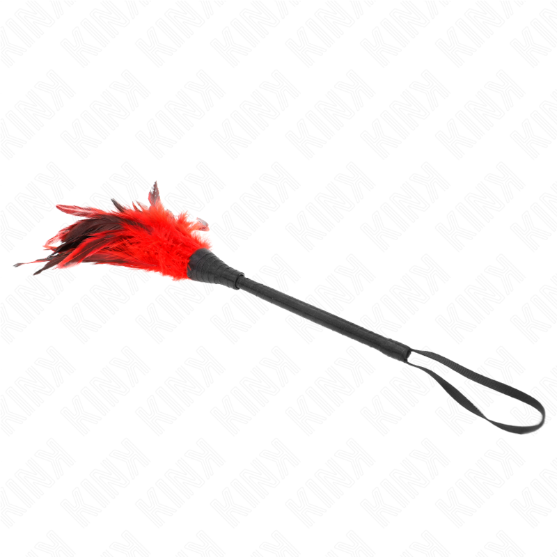 KINK - PLUMES DE POULET TICKLE EN FORME DE CORNE ROUGE 36 CM - Image 3