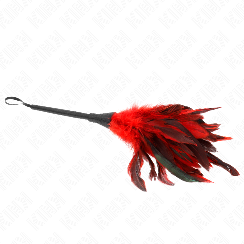 KINK - PLUMES DE POULET TICKLE EN FORME DE CORNE ROUGE 36 CM - Image 4