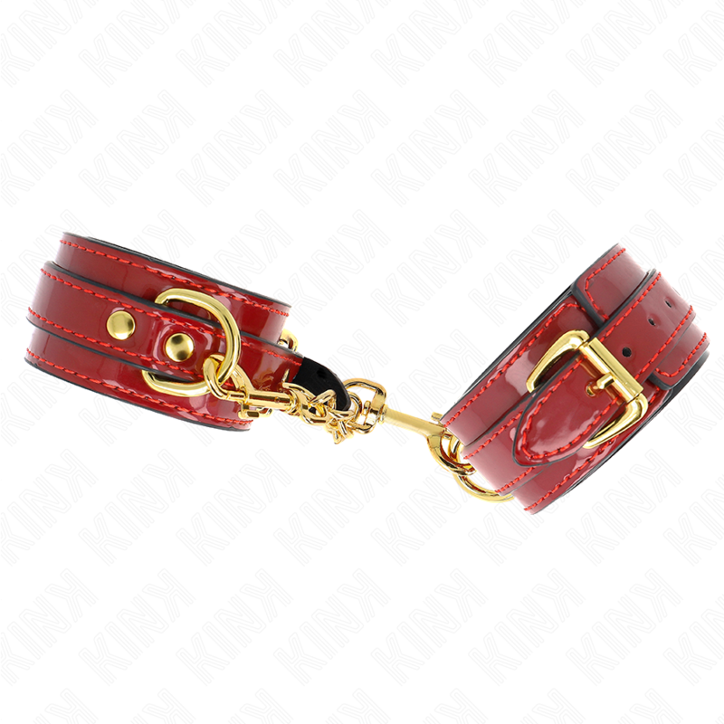 Kink - Poignets Joanna Angel Rouge Ajustables Avec Chaîne Or 16,5-26 Cm X 4 Cm - Image 2