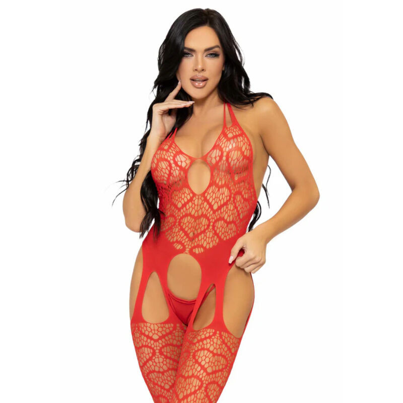 Leg Avenue - Bodystocking De Red Con Tirantes Talla Única - Négro - Image 3