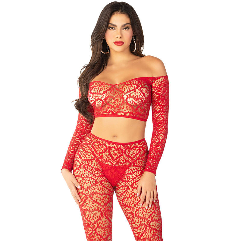 Leg Avenue - Crop Top + Bas Rouge Taille Unique - Image 2