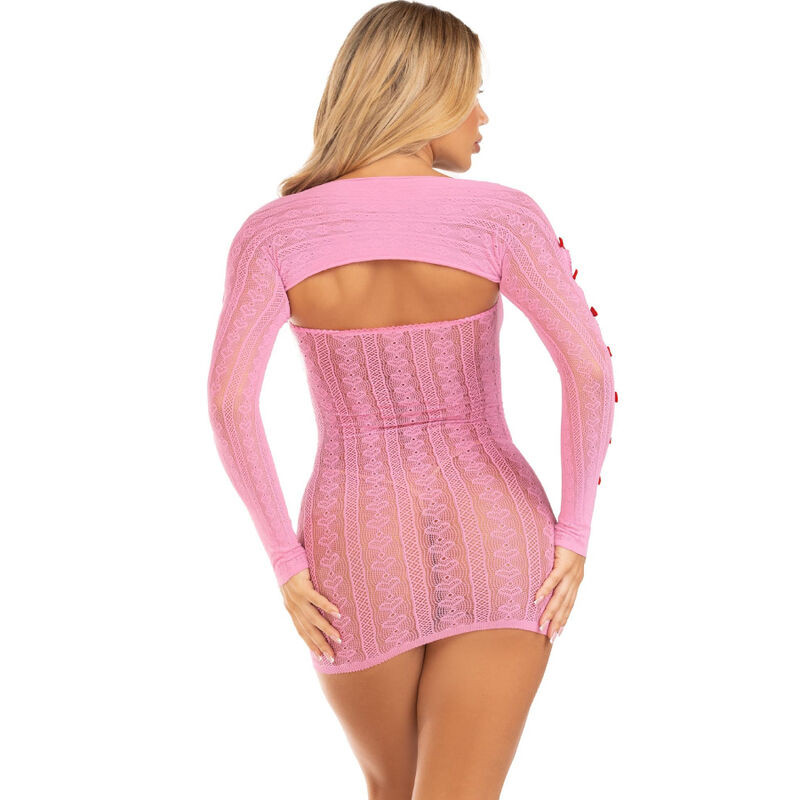 Leg Avenue - Robe Coeur & Noeuds Rose Taille Unique - Image 3