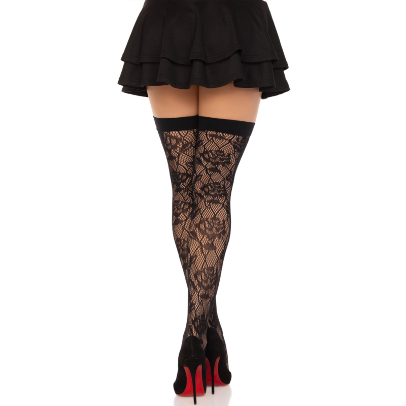 Leg Avenue - Stocks Net De Roses Sauvages Noir - Image 2