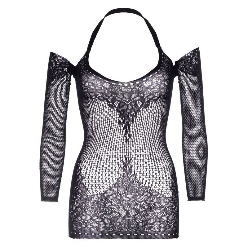 Leg Avenue - Twist Halter Dentelle Mini Robe Taille Unique - Image 3