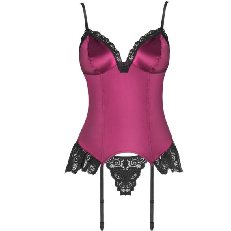 Livco Corsetti Fashion - Agrafena Cf 90436 Corset + String Bordeaux S/M - Image 4