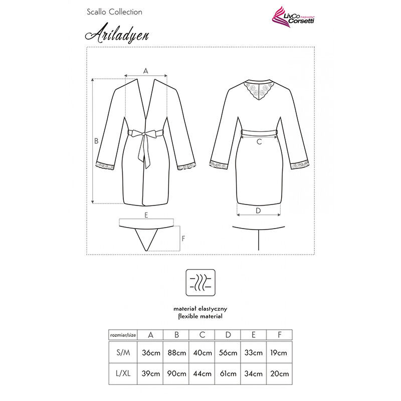 Livco Corsetti Fashion - Ariladyen Lc 90568 Robe De Chambre + Culotte Noir - Image 7