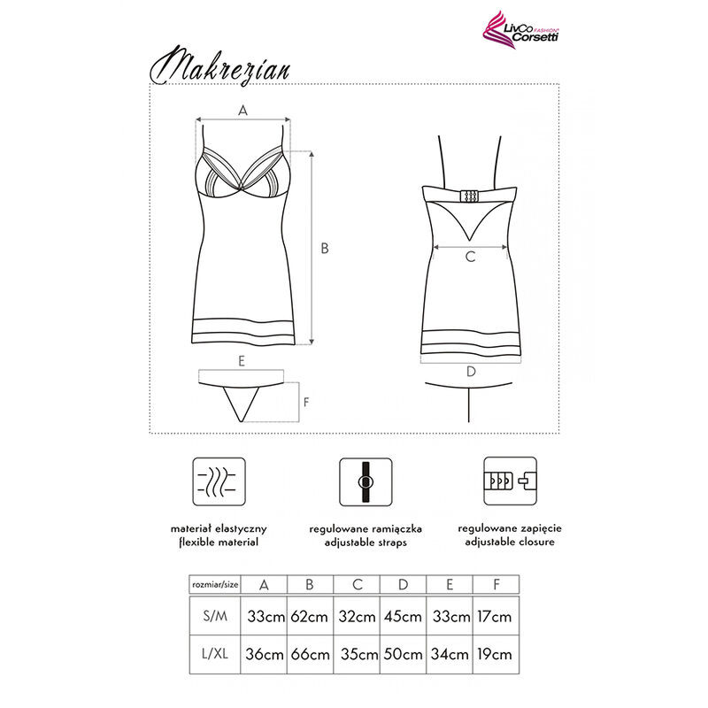 Livco Corsetti Fashion - Chemise + Culotte Makrezian Lc 90545 Noir - Image 10