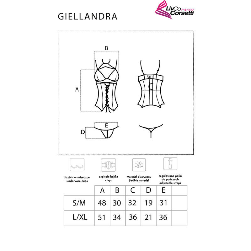 LIVCO CORSETTI FASHION - GIELLANDRA FOR THE SENSES COLLECTION CORSET + PANTY BLACK - Image 5