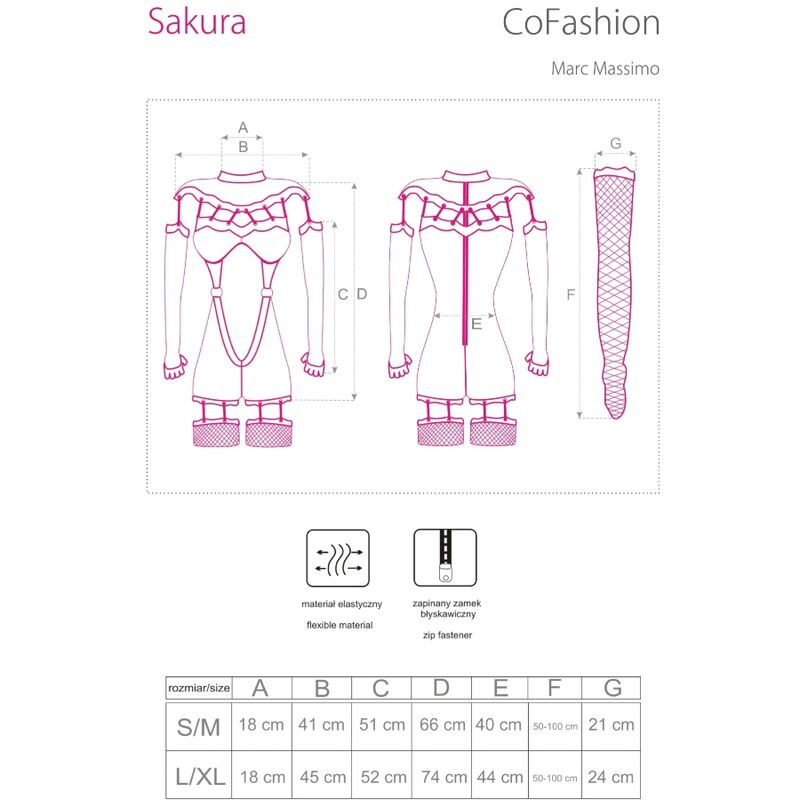 LIVCO CORSETTI FASHION - SAKURA CF 90357 JUMPSUIT + LONG GLOVES + GARTER BELT BLACK - Image 4