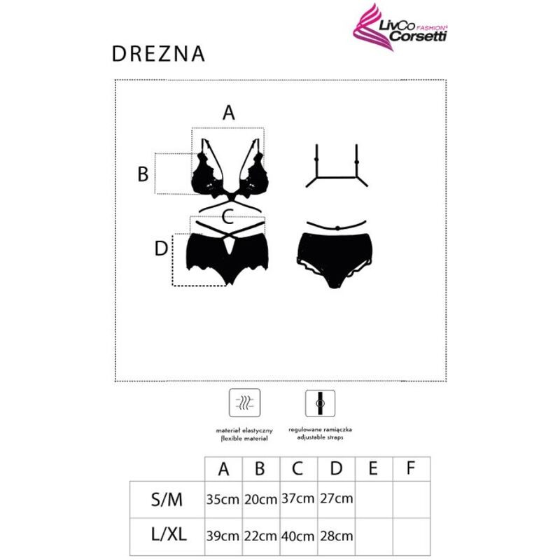 Livco Corsetti Fashion - Drezna Lc 90733 Soutien-Gorge + Culotte Noir - Image 5