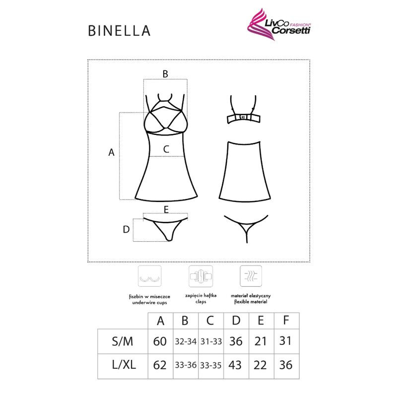 Livco Corsetti Fashion - Ensemble Binella Babydoll + Thong Noir - Image 10