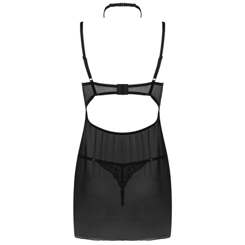 Livco Corsetti Fashion - Ensemble Binella Babydoll + Thong Noir - Image 9
