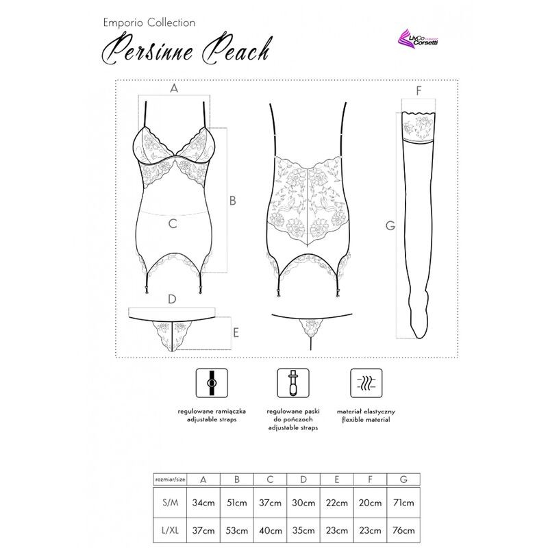 Livco Corsetti Fashion - Persinne Peach Set Corset + Panty + Stockings - Image 5