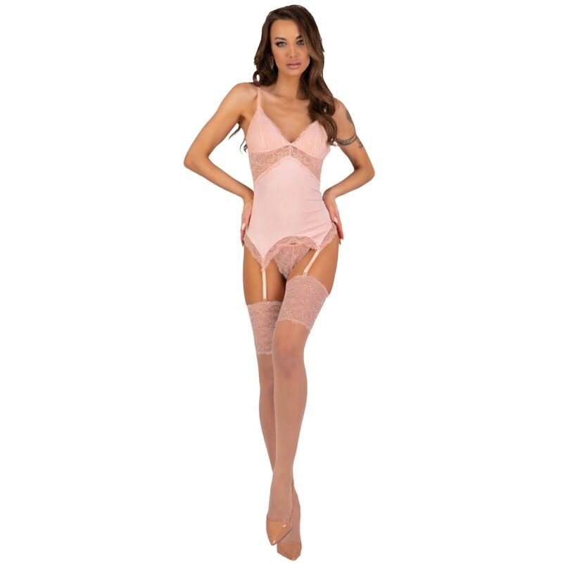 Livco Corsetti Fashion - Persinne Peach Set Corset + Panty + Stockings - Image 6