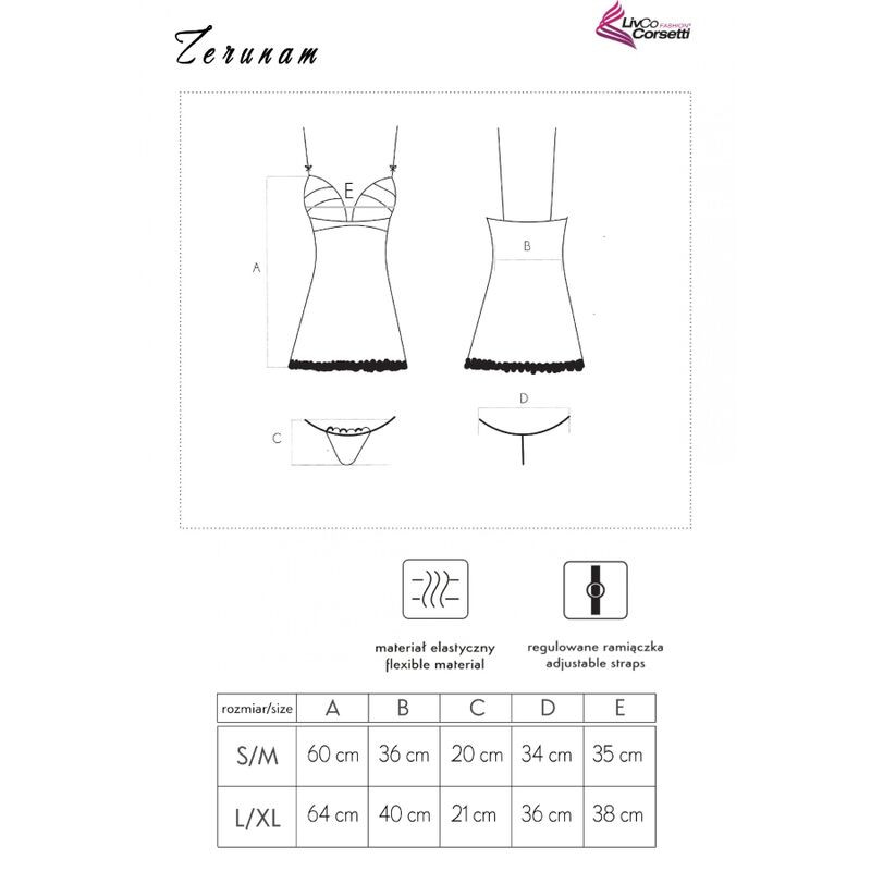 Livco Corsetti Fashion - Ensemble Zerunam Babydoll + String Noir - Image 10