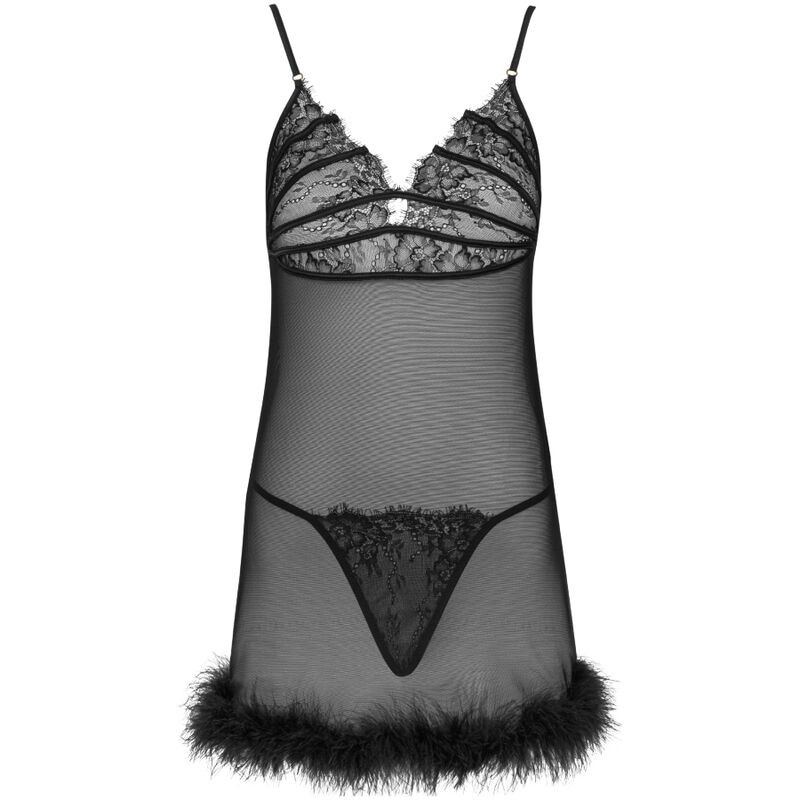 Livco Corsetti Fashion - Ensemble Zerunam Babydoll + String Noir - Image 3