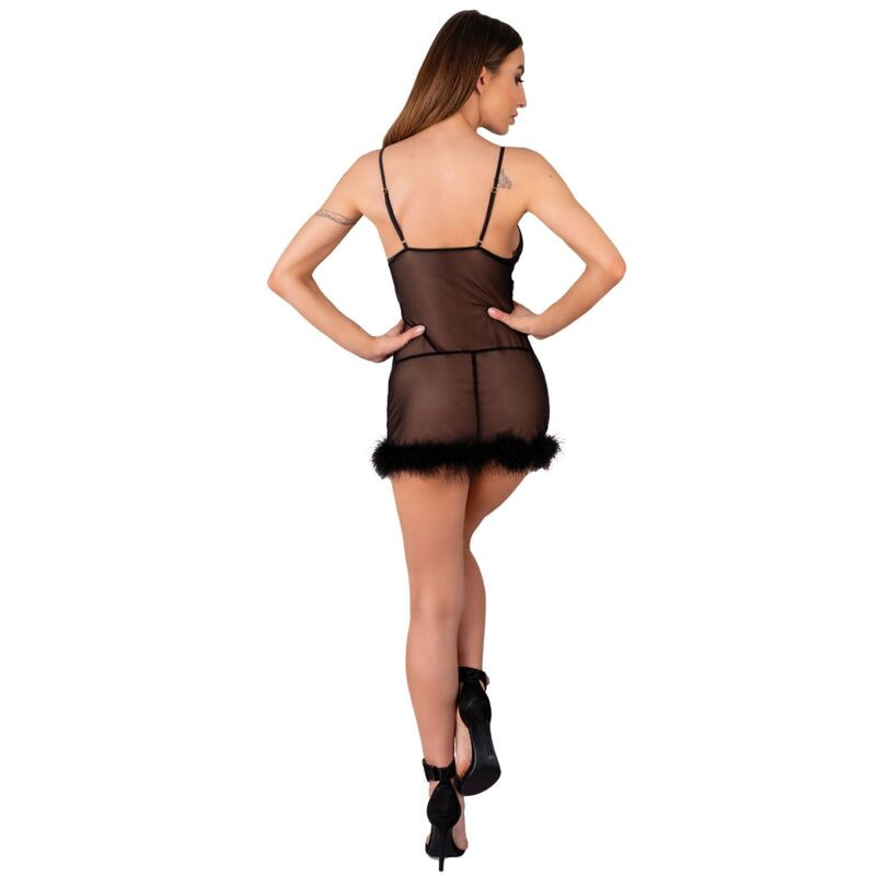 Livco Corsetti Fashion - Ensemble Zerunam Babydoll + String Noir - Image 7