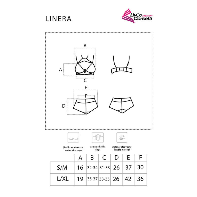 LIVCO CORSETTI FASHION - LINERA FOR THE SENSES COLLECTION BRA + PANTY BLACK - Image 10