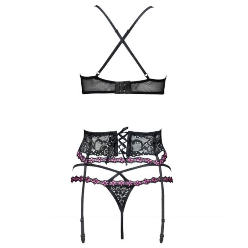 LIVCO CORSETTI FASHION - SNEHANA LC 90443 BRA + GARTER BELT + PANTY BLACK - Image 4