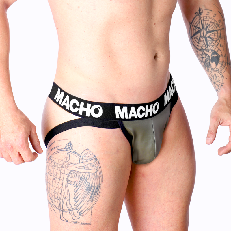 Macho - Mx27Gr Jock Cuir Gris Beige Xl - Image 2