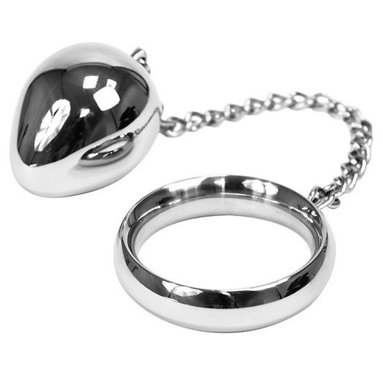 Metal Hard - Cock Ring 40Mm + Chain With Metal Ball - Image 2