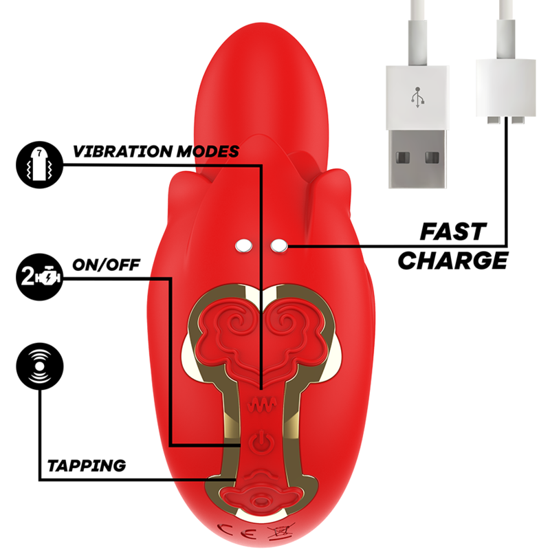 Mia - Selena Stimulateur Vibrant + Tapping Rouge - Image 4