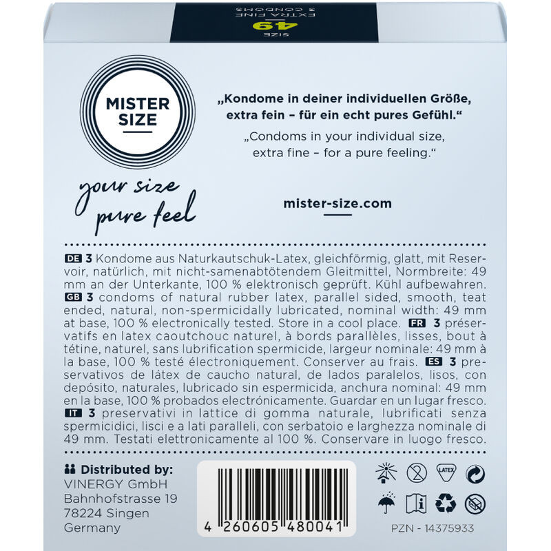 MISTER SIZE - CONDOM SIZE S 49 MM (3 UNITS) - Image 3